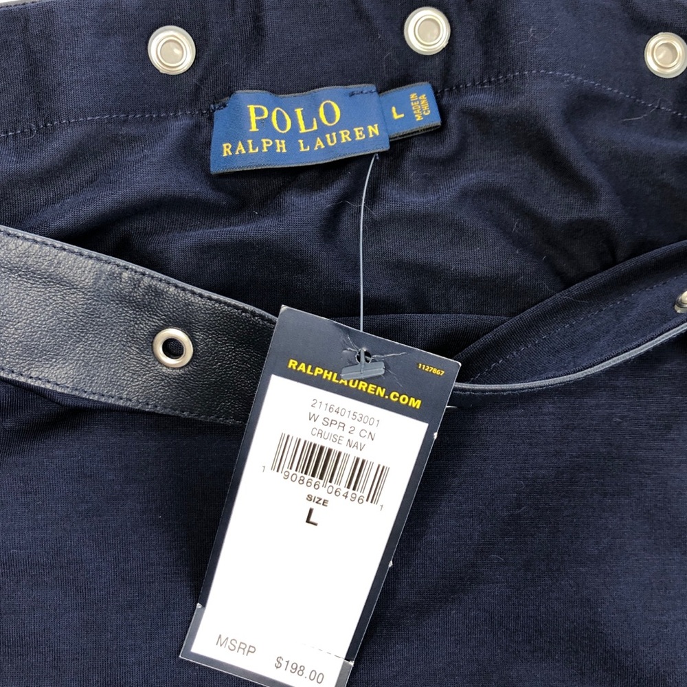 Polo Ralph Lauren Laced Shoulder Leather Trim Top - Picture 4 of 6